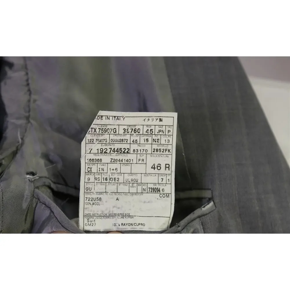 Gucci Tom Ford Era Light Gray Striped 2-Btn Wool Suit 36R